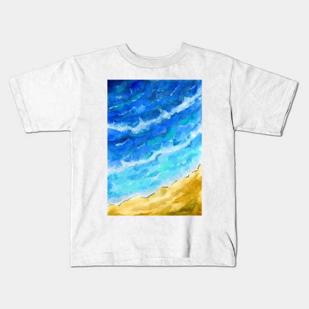 Beach and Ocean Aerial Kids T-Shirt by ZeichenbloQ